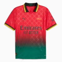 24-25 AC Milan x OFF-WHITE Mens Red-Power Green Soccer Jersey