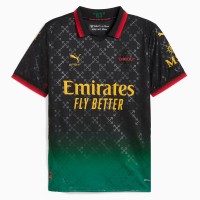 24-25 AC Milan x OFF-WHITE Mens Black-Power Green Soccer Jersey 