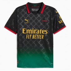 24-25 AC Milan x OFF-WHITE Mens Black-Power Green Soccer Jersey 