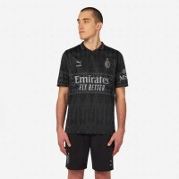 23-24 AC Milan X Pleasures Mens Dark Authentic Soccer Jersey 