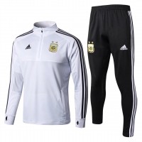 Argentina White/Black Training  Soccer Tracksuit 2018/19