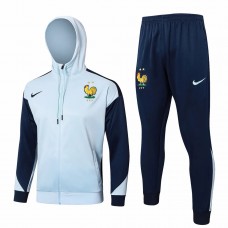 24-25 France National Team Mens White Training Hooded Presentation Tracksuit