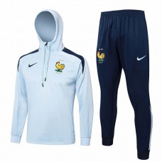 24-25 France National Team Mens White Training Hooded Technical Tracksuit