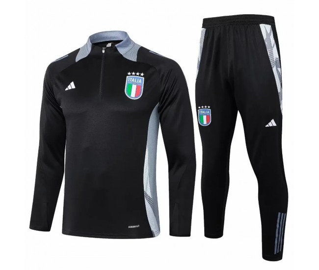 24-25 Italy Mens Black Training Technical Tracksuit