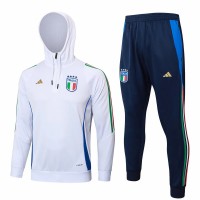 24-25 Italy Mens White Training Hooded Technical Tracksuit