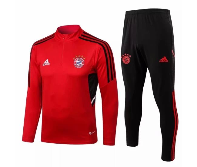 Bayern Munich Mens Red Training Technical Soccer Tracksuit 2022-23