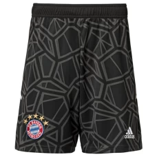 FC Bayern Mens Black Goalkeeper Soccer Shorts 2022