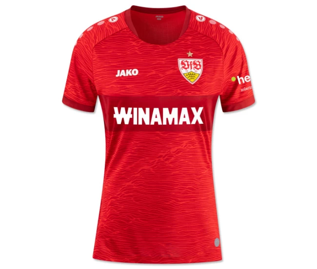 VfB Stuttgart Womens Red Away Soccer Jersey 2023-24