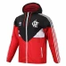 Flamengo Mens Windrunner Full Zip Hooded Soccer Jacket Red 2023