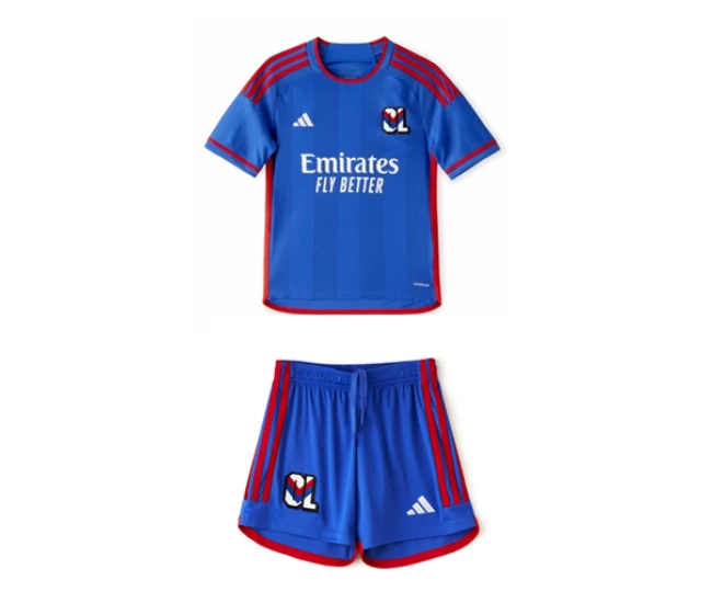 Olympique Lyonnais Kids Away Soccer Kit 2023