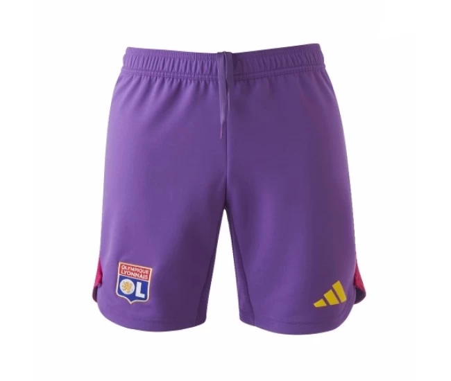 Olympique Lyonnais Men's Purple Goalkeeper Soccer Shorts 2023