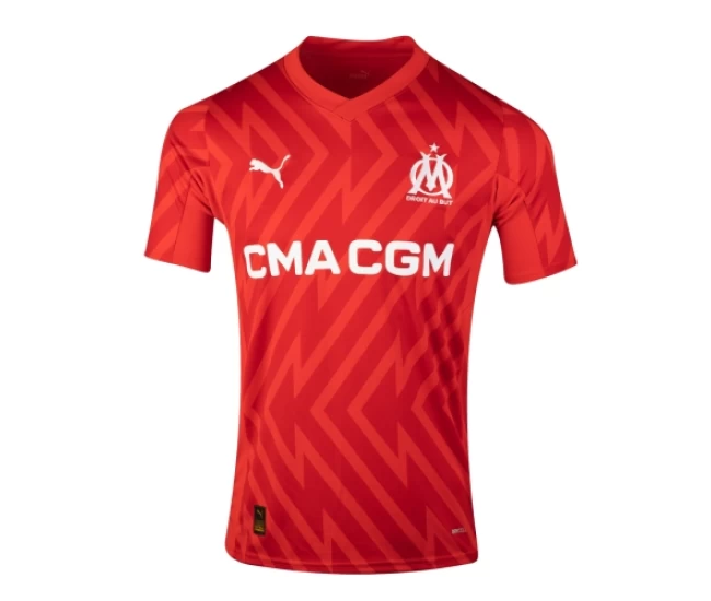 Olympique de Marseille Men's  Red Goalkeeper Soccer Jersey 2023