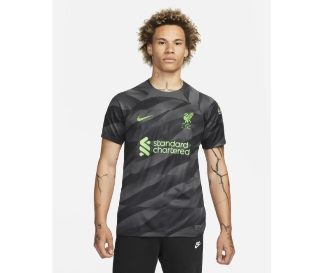 Liverpool FC Black Goalkeeper Soccer Jersey 2023-24