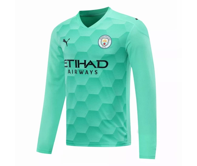 Manchester City Goalkeeper Long Sleeve Soccer Jersey Green 2020 2021