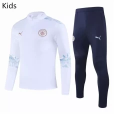 Manchester City Training Soccer Tracksuit Kids White 2020 2021