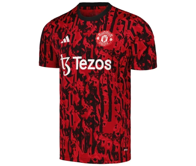 Manchester United Men's Red Pre Match Soccer Jersey 2023-24
