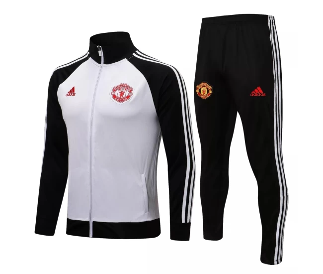 Manchester United White Training Technical Soccer Tracksuit 2021-22