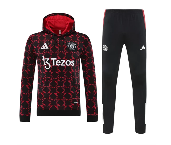 Manchester United FC Men's Pre Match Training Hooded Sweat Soccer Tracksuit 2024