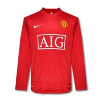 Manchester United Retro Home Long Sleeve Soccer Jersey 2007 2008