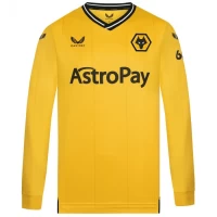 Wolverhampton Wanderers Men's Long Sleeve Home Soccer Jersey 2023-24