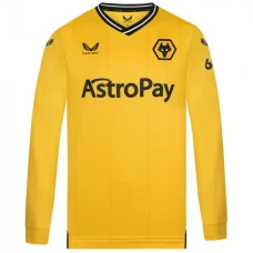 Wolverhampton Wanderers Men's Long Sleeve Home Soccer Jersey 2023-24