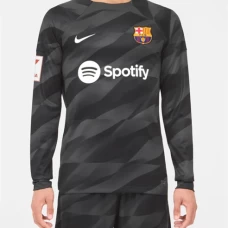 FC Barcelona Mens Black Goalkeeper Soccer Jersey 2023-24