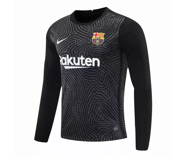 Barcelona Goalkeeper Long Sleeve Soccer Jersey Black 2020 2021