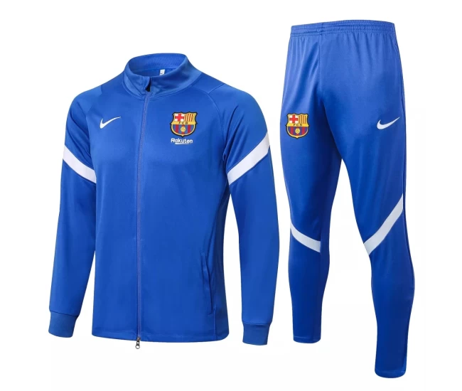  Barcelona FC Blue Training Presentation Soccer Tracksuit 2021-22