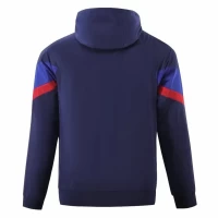 FC Barcelona Mens AWF Raglan Hoodie Soccer Jacket Blue 2023