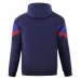 FC Barcelona Mens AWF Raglan Hoodie Soccer Jacket Blue 2023