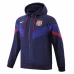 FC Barcelona Mens AWF Raglan Hoodie Soccer Jacket Blue 2023