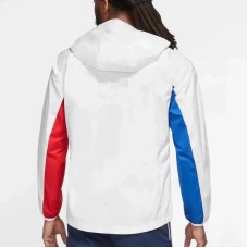 FC Barcelona Mens AWF Raglan Hoodie Soccer Jacket White 2023