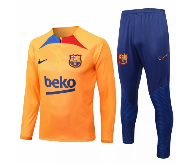FC Barcelona Soccer Orange Training Technical Tracksuit 2022-23