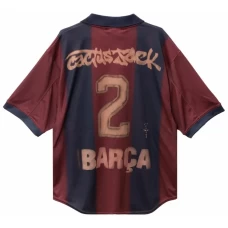 FC Barcelona X Travis Scott Mens Retro Home Skeleton Jersey 2000-2001