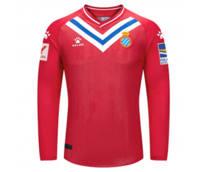 RCD Espanyol Mens Red Long Sleeve Goalkeeper Soccer Jersey 2023-24