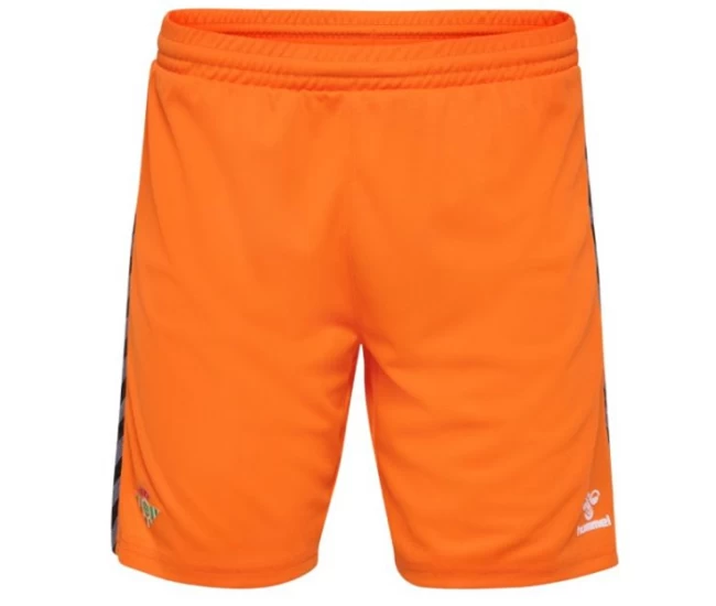 Real Betis Mens Orange Goalkeeper Soccer Shorts 2023-24