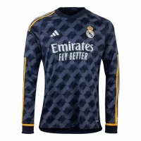 Real Madrid Mens Long Sleeve Away Soccer Jersey 2023-24