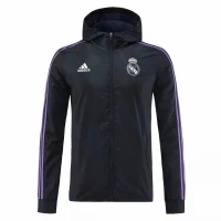 Real Madrid DNA Raglan Full-Zip Hoodie Windbreaker Soccer Jacket Navy