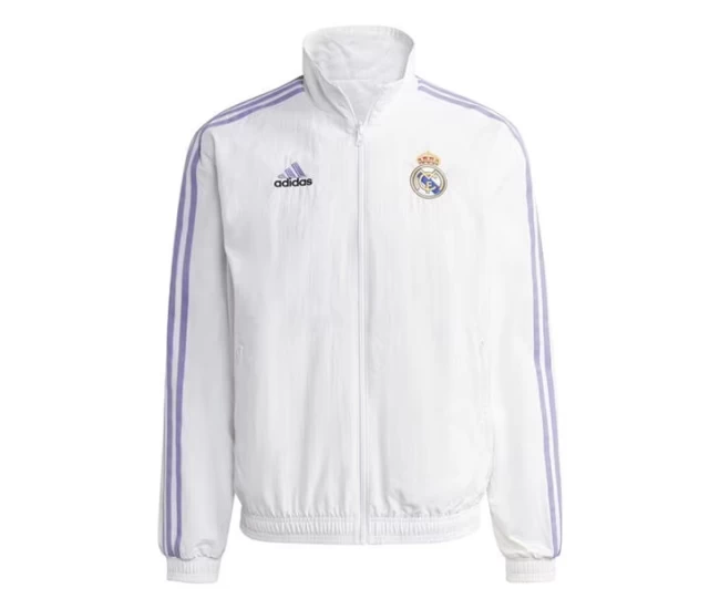 Real Madrid Mens Anthem Reversible Soccer Jacket 2023