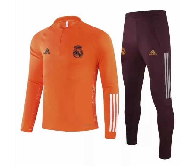 Real Madrid Training Soccer Tracksuit Orange 2020 2021