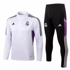 Real Madrid Mens White Technical Training Soccer Tracksuit 2022-23
