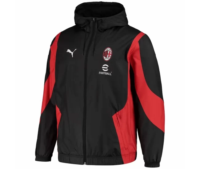 AC Milan Mens Pre Match Anthem Soccer Jacket 2023