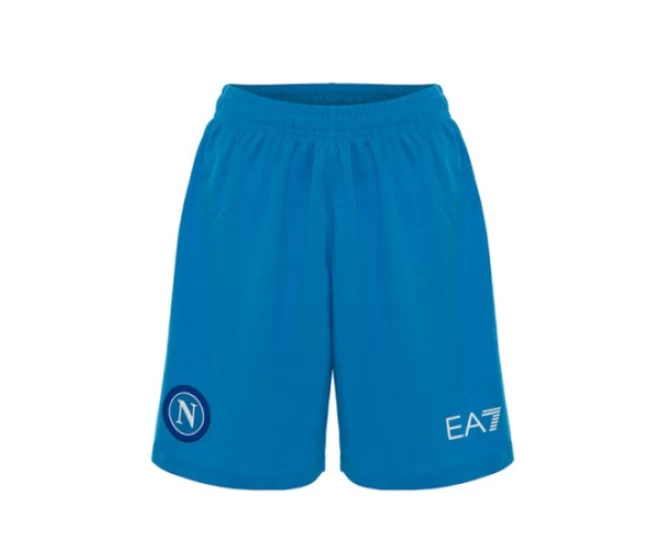 SSC Napoli Mens Sky Blue Soccer Shorts 2023-24