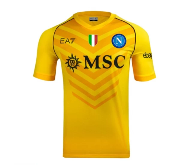 SSC Napoli Mens Yellow Goalkeeper Soccer Jersey 2023-24
