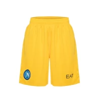 SSC Napoli Mens Yellow Soccer Shorts 2023-24