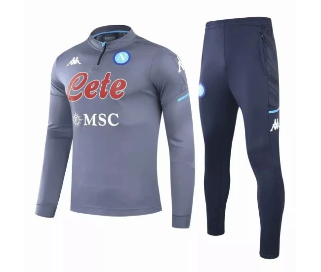 SSC Napoli Training Technical Soccer Tracksuit Grey 2020