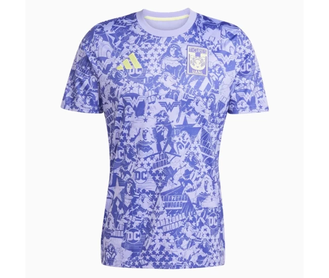 Adidas x DC Comics Tigres UANL Men's Wonder Woman Pre-Match Soccer Jersey 2025