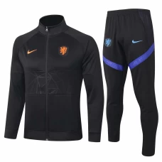 Netherlands Black Presentation Soccer Tracksuit 2020