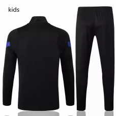 Netherlands Black Presentation Soccer Tracksuit Kids 2020 2021