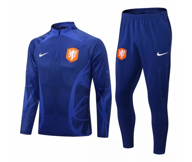 Netherlands Blue Training Technical Soccer Tracksuit 2022-23